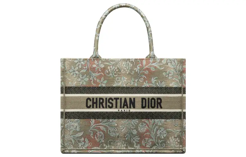 DIOR BookTote Embroidery Tote Bag, Shopping Bag, Shoulder Bag, Handbag Medium Women's Green