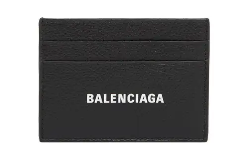 Balenciaga Cash Grain Calfskin Card Holder Card Holder Regular Men's Black