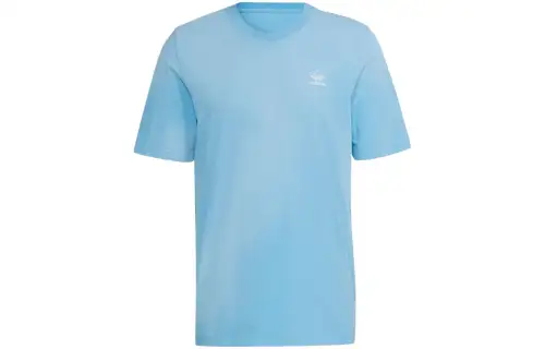 Adidas Originals T Shirts Men's Blue Crew Neck Moderate Straight Fit
