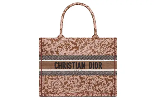 DIOR BookTote Embroidery Tote Bag, Shopping Bag, Handbag Medium Women's Pink