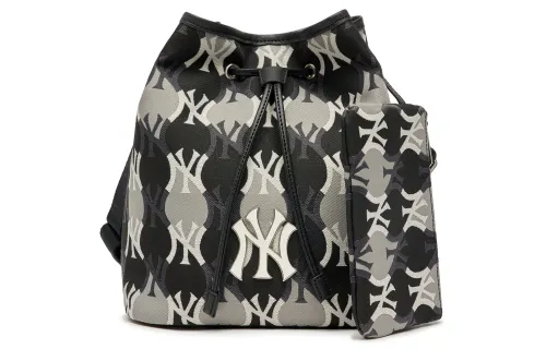 MLB Synthetic Leather Crossbody Bags Large Unisex Black Gray