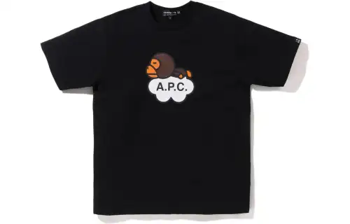 A BATHING APE Bape × A.P.C. T Shirts Men's Crew Neck Moderate Straight Fit