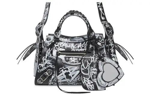 Balenciaga Neo Cagole Fine Grained Sheepskin Shoulder Bag, Crossbody Bag, Handbag Extra Small Women's Black