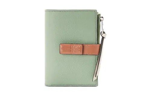 LOEWE Soft Grain Calfskin Wallet Women's Rosemary/Tan