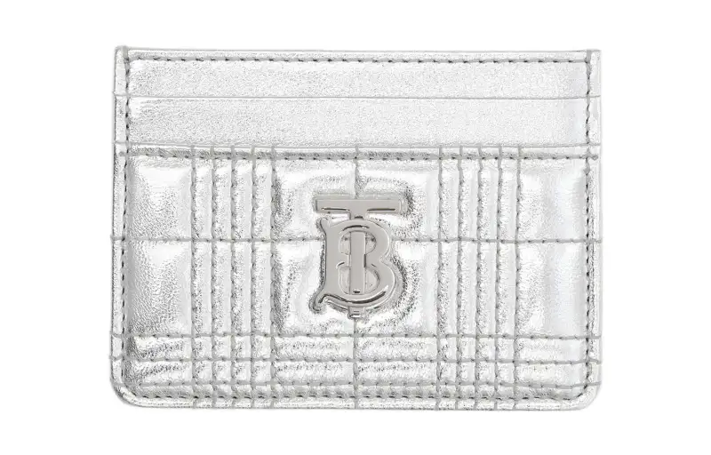 Burberry Lola Bag Lambskin Card Holder Regular Women's Silver