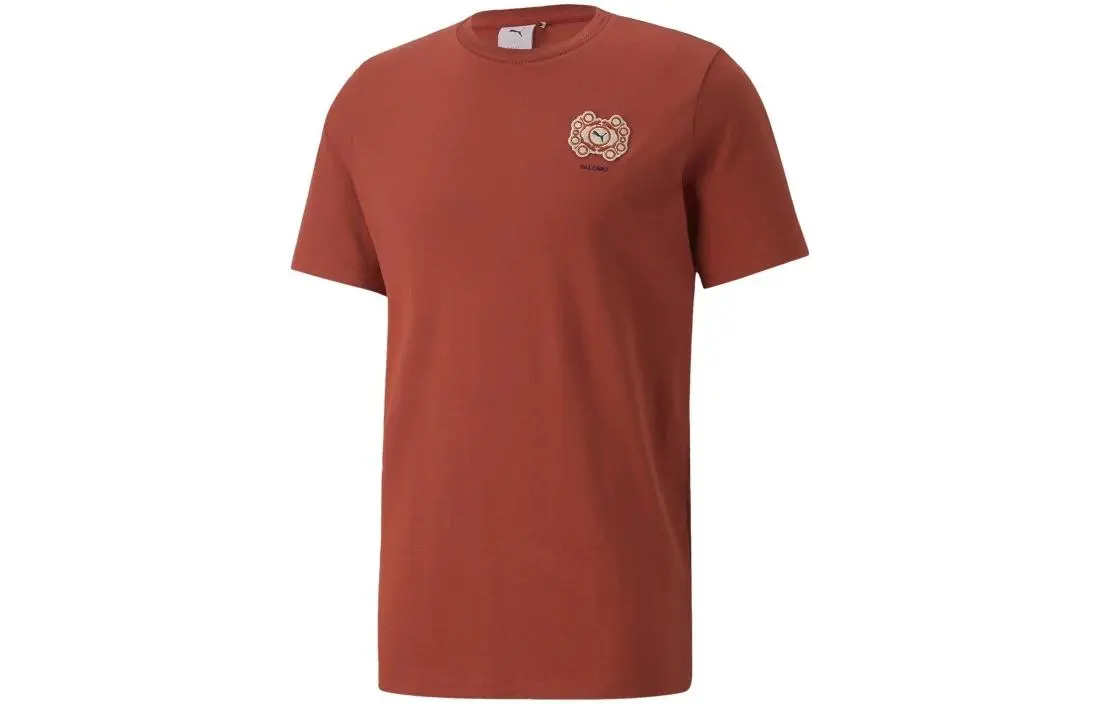 PUMA X Palomo Joint Series T-Shirts Unisex Burgundy Crew Neck Moderate Straight Fit