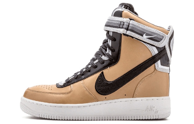 tan and black air force ones