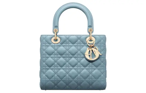 DIOR Lady Dior Sheepskin Handbag Shoulder Bag, Crossbody Bag, Handbag Medium Women's Sky Blue