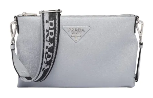 PRADA Leather Crossbody Bag, Shoulder Bag Women's Blue