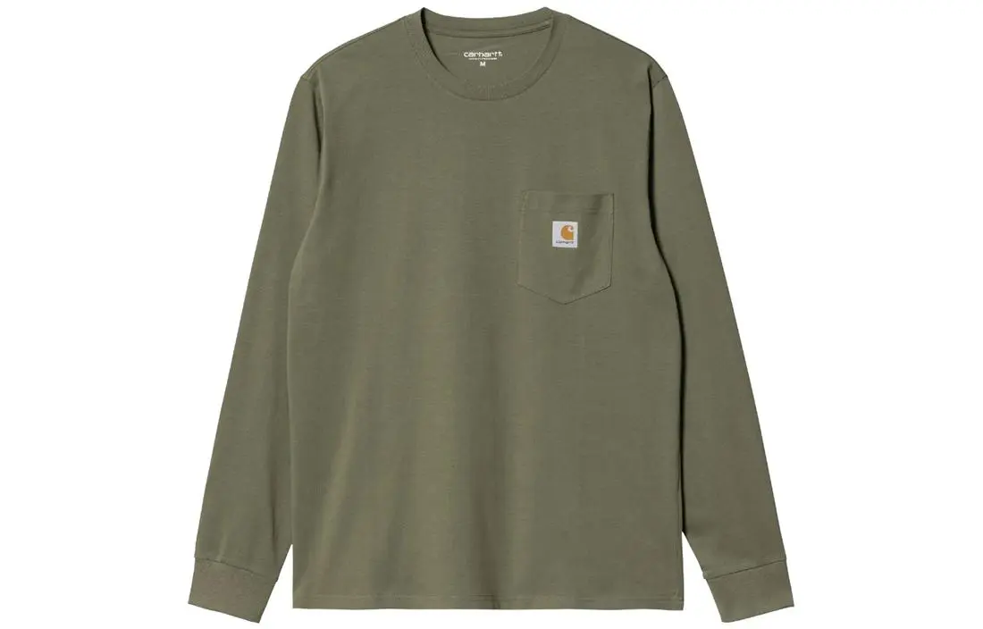 Carhartt WIP T-Shirts Men's Army Green Crew Neck Moderate Straight Fit