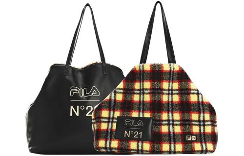 FILA FUSION Pu Shoulder Bag Large Women's Pitch Black