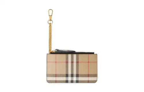 Burberry Calfskin Detail Coin Purse Wallet Small Women's Archive Beige/Black