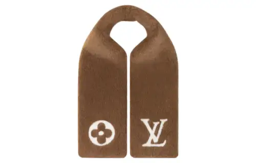 LOUIS VUITTON Mink Fur Knit Scarves Women's