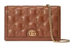 GUCCI Leather Shoulder Bag, Crossbody Bag Mini Women's Light Brown