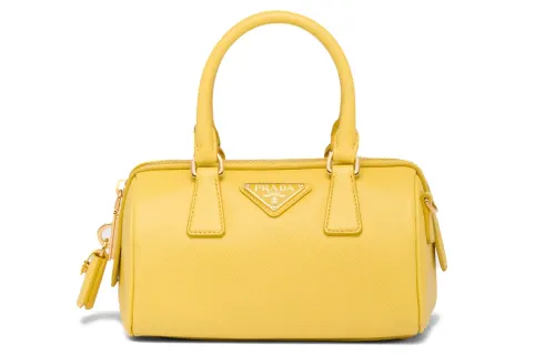 PRADA Saffiano Leather Shoulder Bag, Crossbody Bag, Handbag Regular Women's Sunlight Yellow