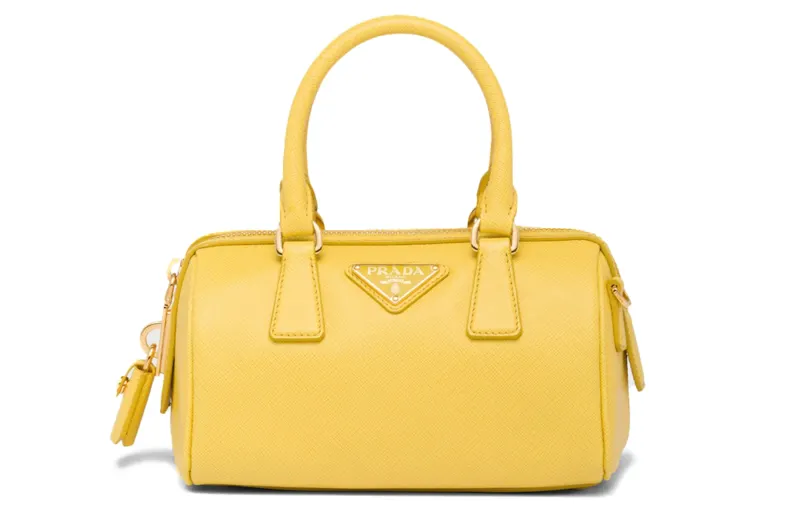 PRADA Saffiano Leather Shoulder Bag, Crossbody Bag, Handbag Regular Women's Sunlight Yellow