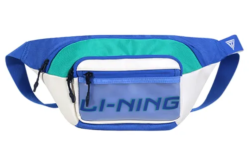 Li Ning Fabric Polyurethane Sling Bag, Fanny Pack Regular Unisex White Blue