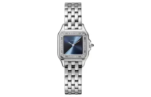 CARTIER Cheetah Collection Quartz Movement Women's Watch 22*30mm Blue Dial Stainless Steel Watchband