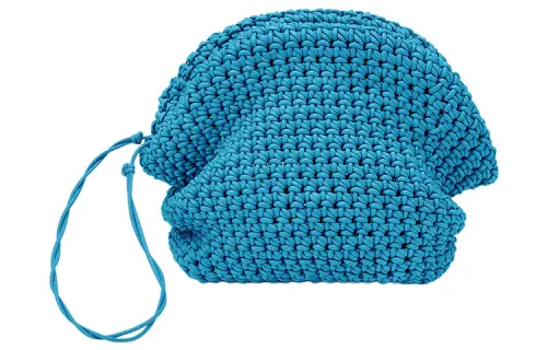 Bottega Veneta Lambskin Clutch Mini Women's Sky Blue