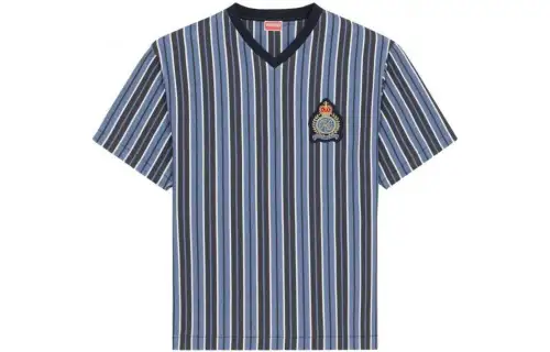 Kenzo logo-patch striped T-shirt