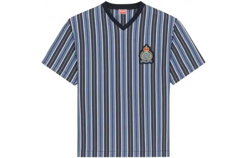 Kenzo logo-patch striped T-shirt
