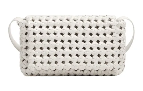 Bottega Veneta Calfskin Shoulder Bag, Crossbody Bag Women's White
