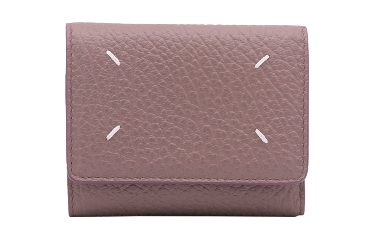 Maison Margiela Maison Margiela Signature Four-Stitch Logo Number Pattern Calfskin Wallet Women's Rose Pink