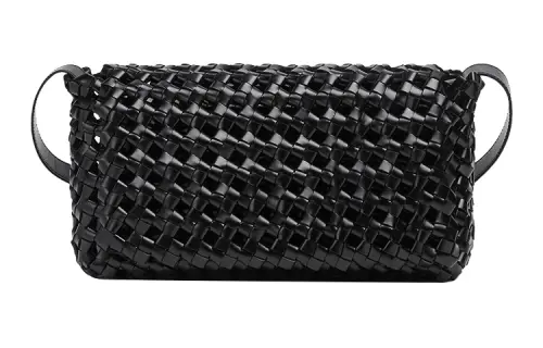 Bottega Veneta Intreccio Leather Crossbody Bag, Shoulder Bag Women's Black