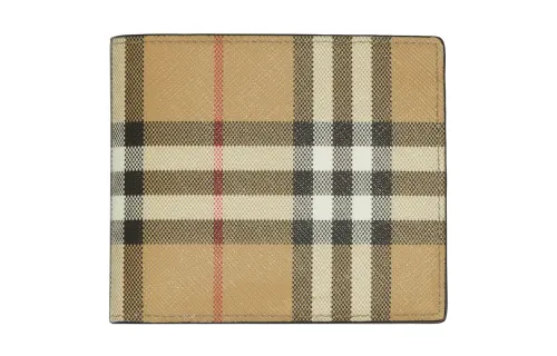 Burberry Cotton Wallet Men's Beige