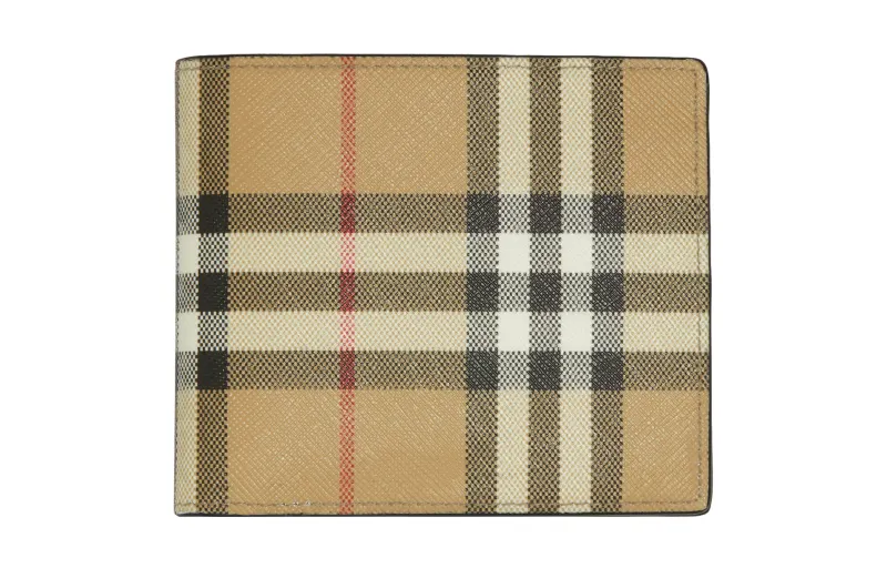 Burberry Cotton Wallet Men's Beige