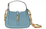 GUCCI Jackie 1961 Patent Leather Crescent Shoulder Bag Shoulder Bag Mini Women's Blue