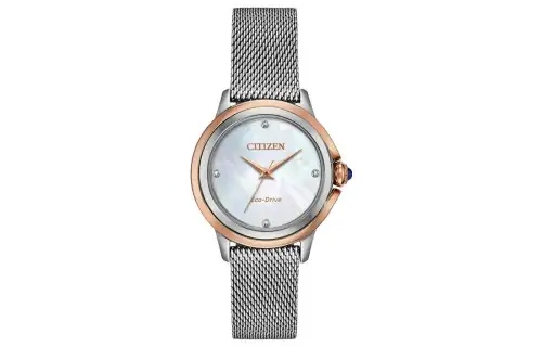 CITIZEN Light Powered Quartz Movement Stainless Steel Strap Watch Women's Watch Silver Dial