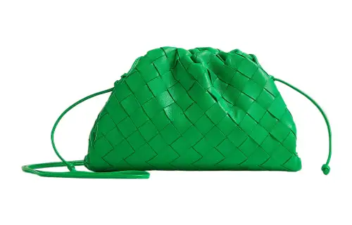 Bottega Veneta The Mini Pouch Intreccio Weave Parakeet