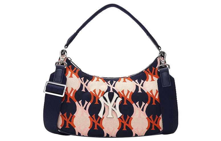 MLB Monogram Polyamide Shoulder Bag, Handbag, Shoulder Bag, Crossbody Bag Regular Women's Dark Marine Blue
