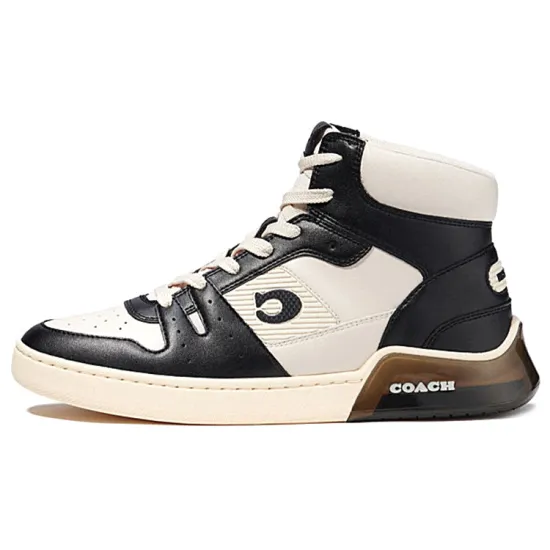 COACH CitySole Skateboard Shoes Men High-Top Black White