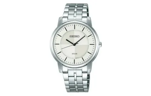 SEIKO Solar Quartz Movement Watch Men's Watches White Dial