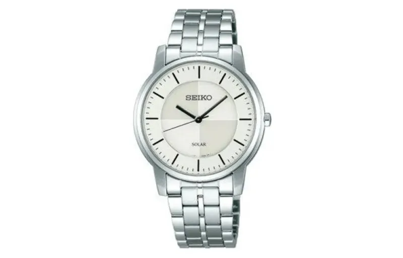 SEIKO Solar Quartz Movement Watch Men's Watches White Dial