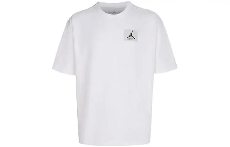 Jordan Flight Essentials T Shirts Men's White Crew Neck Moderate Straight Fit