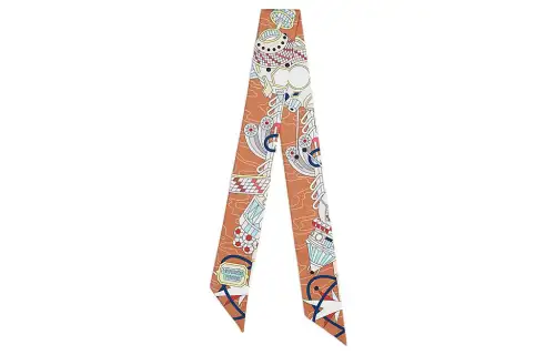 HERMES Silk Scarves Women's Black