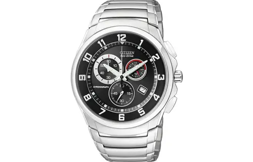 CITIZEN Light Powered Quartz Movement Stainless Steel Strap Watch Men's Watches Black Dial