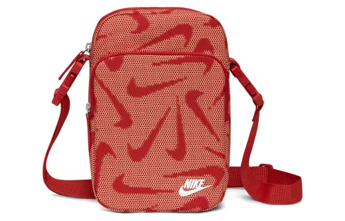 Nike Heritage Fabric Shoulder Bag, Crossbody Bag Regular Unisex Vermilion/White