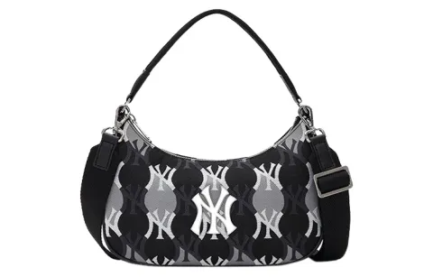 MLB Polyamide Polyester Shoulder Bag, Handbag, Crossbody Bag, Shoulder Bag Regular Unisex Black Gray