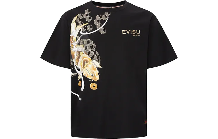 EVISU T Shirts Men's Crew Neck Moderate Straight Fit