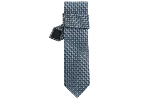 HERMES Double H Silk Tie Men's Ocean