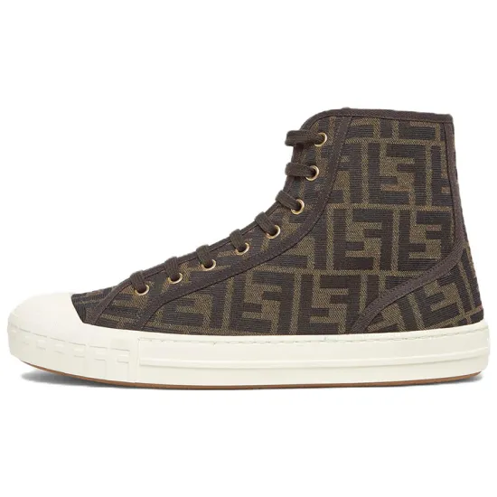 FENDI Domino Stylish Skateboarding Shoes Men's Brown