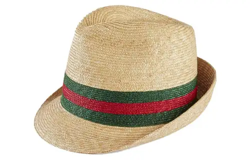 Gucci straw Web fedora hat