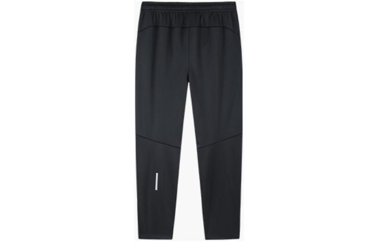 Anta Running Collection Solid Color Logo Print Elastic Waistband Fleece Lined Running Pants Men’s Black