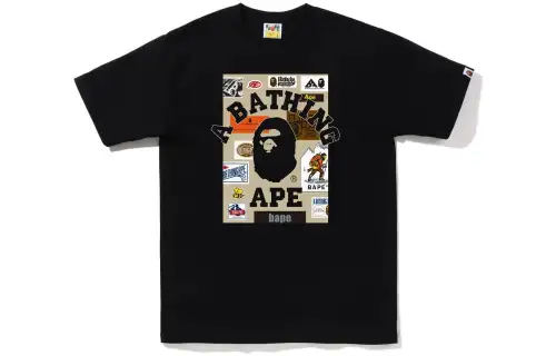 Bape Multi Label On College Tee