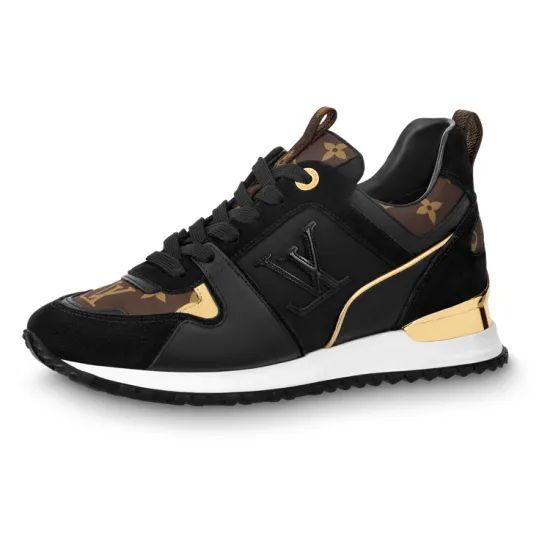 LOUIS VUITTON Run Away Trainers 'Black With Brown Monogram' Women's