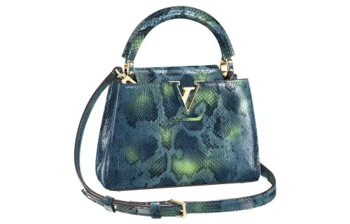 LOUIS VUITTON Capucines Python Skin Kapsyn Shoulder Bag, Crossbody Bag, Handbag Mini Women's Blue